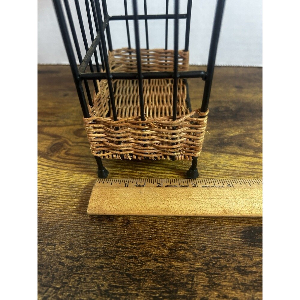 Wicker Metal Wall Basket Shelf Ivy Leaf Bathroom Kitchen Small Organizer Rack - Picture 7 of 14